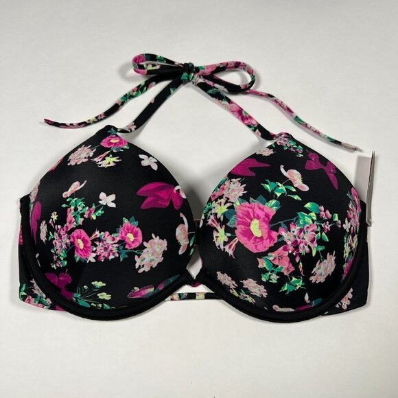 Victoria Secret 36D Bombshell Push Up Bikini Top Adds 2 Cups Miraculous Floral - Picture 2 of 7